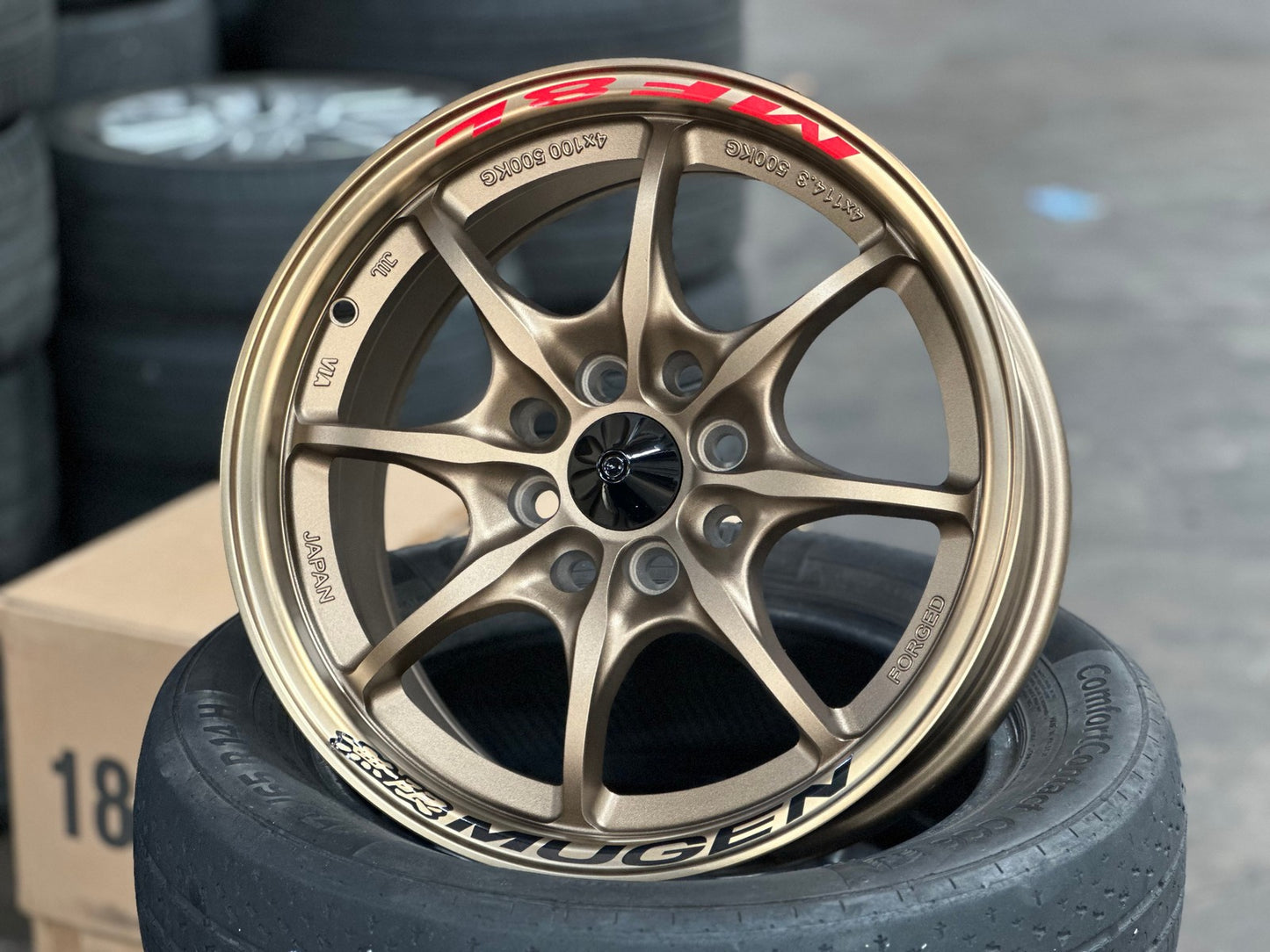 New 15X7 ET38 Mugen Design MF8 Rim (4 wheel) Matt Bronze 4X100