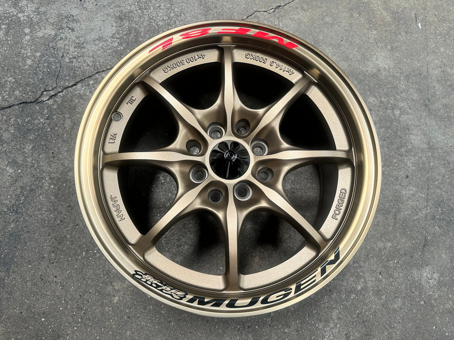 New 15X7 ET38 Mugen Design MF8 Rim (4 wheel) Matt Bronze 4X114.3