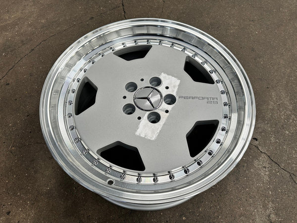 New 18X8 ET35 Mercedes Design Aero Classic Rim (4 wheel) Gloss Silver 5X112