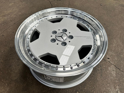 New 18X8 ET35 Mercedes Design Aero Classic Rim (4 wheel) Gloss Silver 5X112