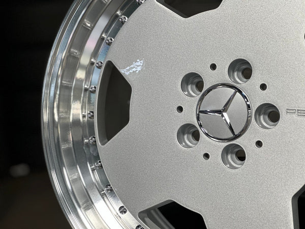 New 18X8 ET35 Mercedes Design Aero Classic Rim (4 wheel) Gloss Silver 5X112
