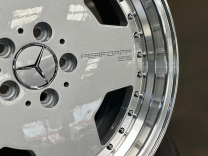 New 18X8 ET35 Mercedes Design Aero Classic Rim (4 wheel) Gloss Silver 5X112