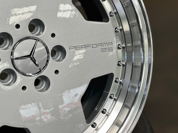 New 18X8 ET35 Mercedes Design Aero Classic Rim (4 wheel) Gloss Silver 5X112