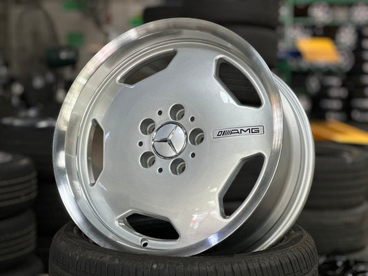 New 17X8 ET33 Mecedes Design Monoblock Rim (4 wheel) Gloss Silver 5X112