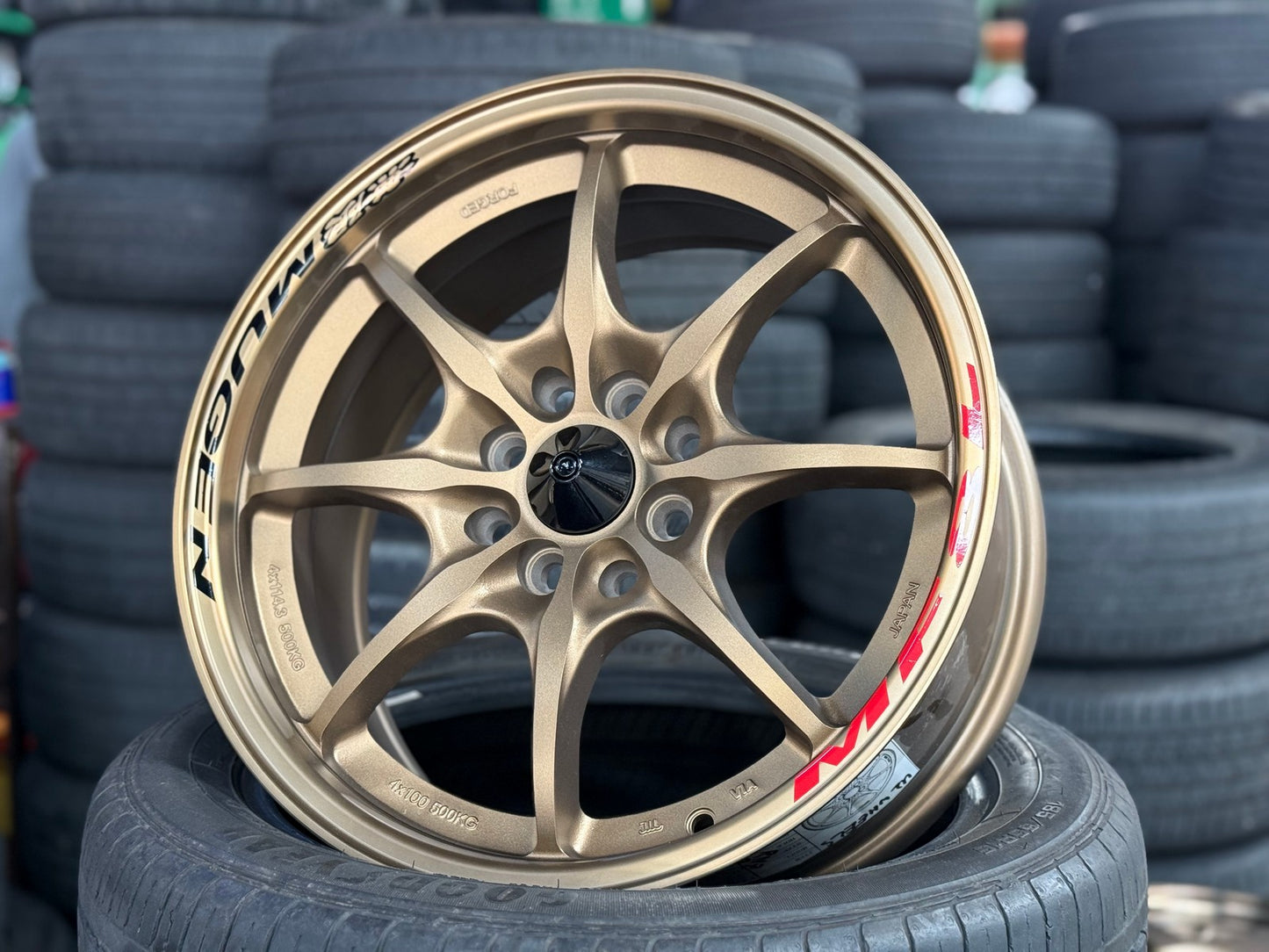 New 16X7 ET38 Mugen Design MF8 Rim (4 wheel) Matt Bronze 4X114.3
