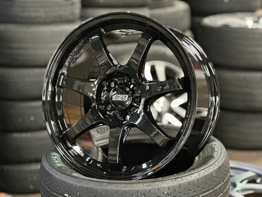 New 17X8 ET35 Mugen Design GP Rim (4 wheel) Gloss Black 5X112