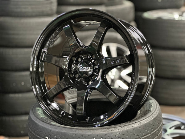 New 17X8 ET35 Mugen Design GP Rim (4 wheel) Gloss Black 5X114.3