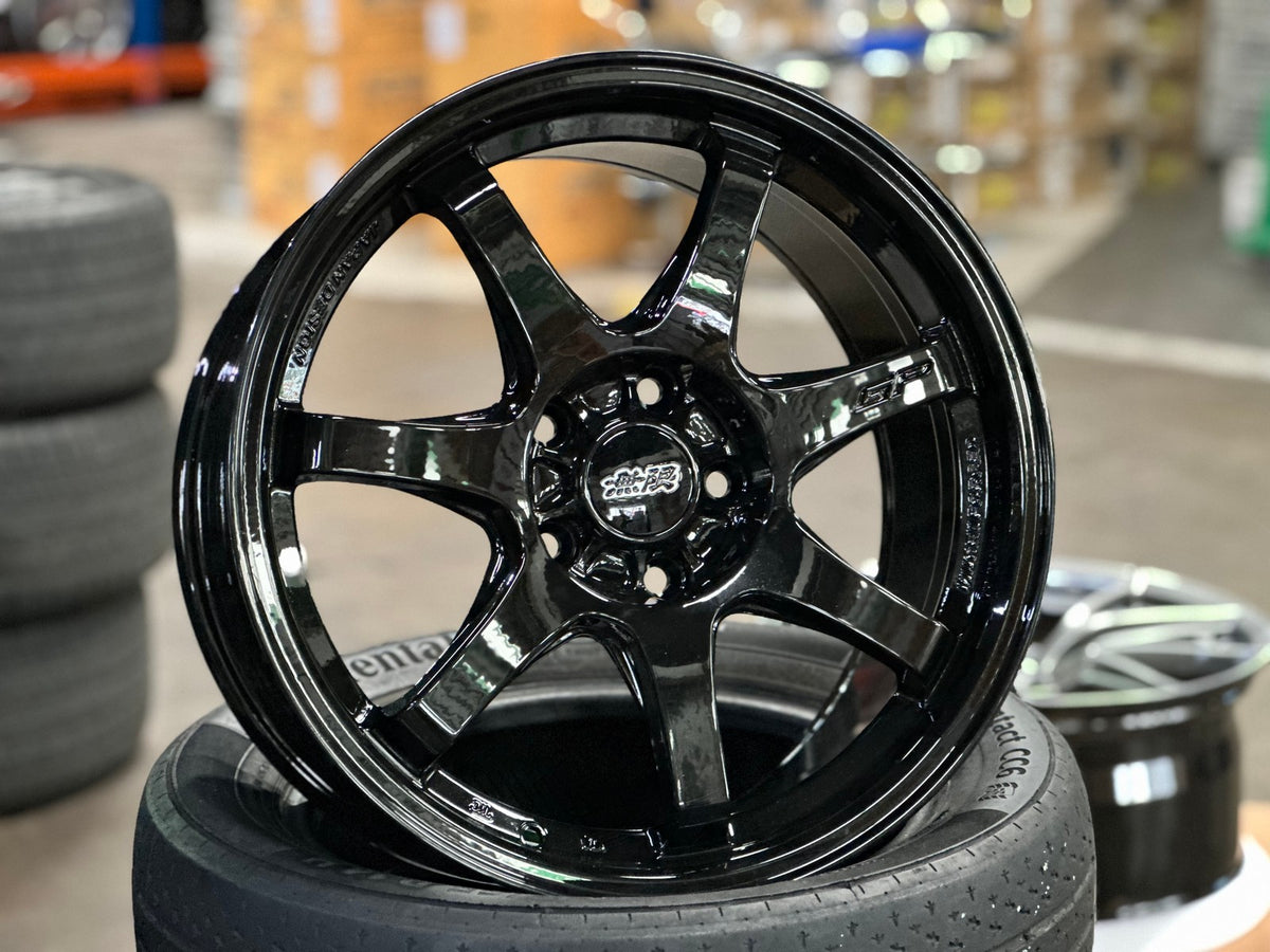 New 17X8 ET35 Mugen Design GP Rim (4 wheel) Gloss Black 5X114.3
