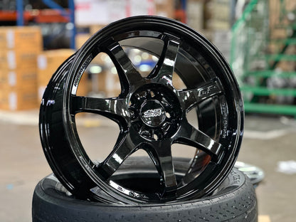 New 17X8 ET35 Mugen Design GP Rim (4 wheel) Gloss Black 5X112