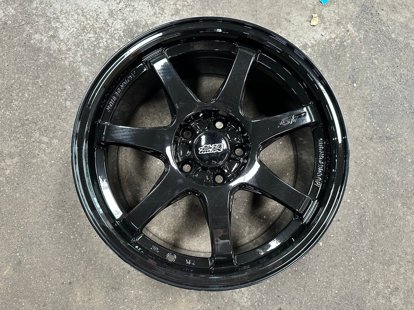 New 17X8 ET35 Mugen Design GP Rim (4 wheel) Gloss Black 5X112