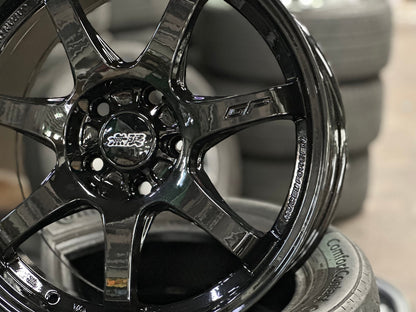 New 17X8 ET35 Mugen Design GP Rim (4 wheel) Gloss Black 5X114.3