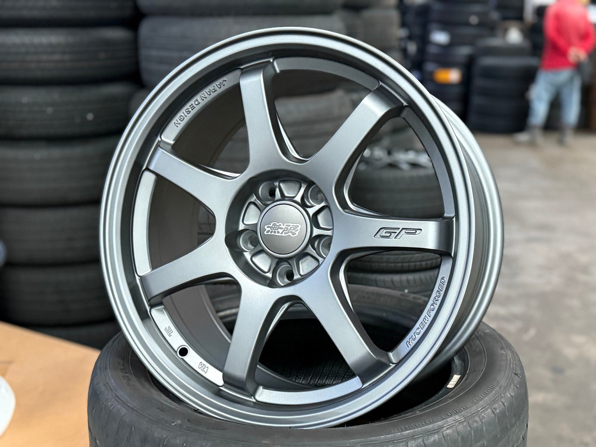New 17X8 ET35 Mugen Design GP Rim (4 wheel) Matt Gunmetal 5X112