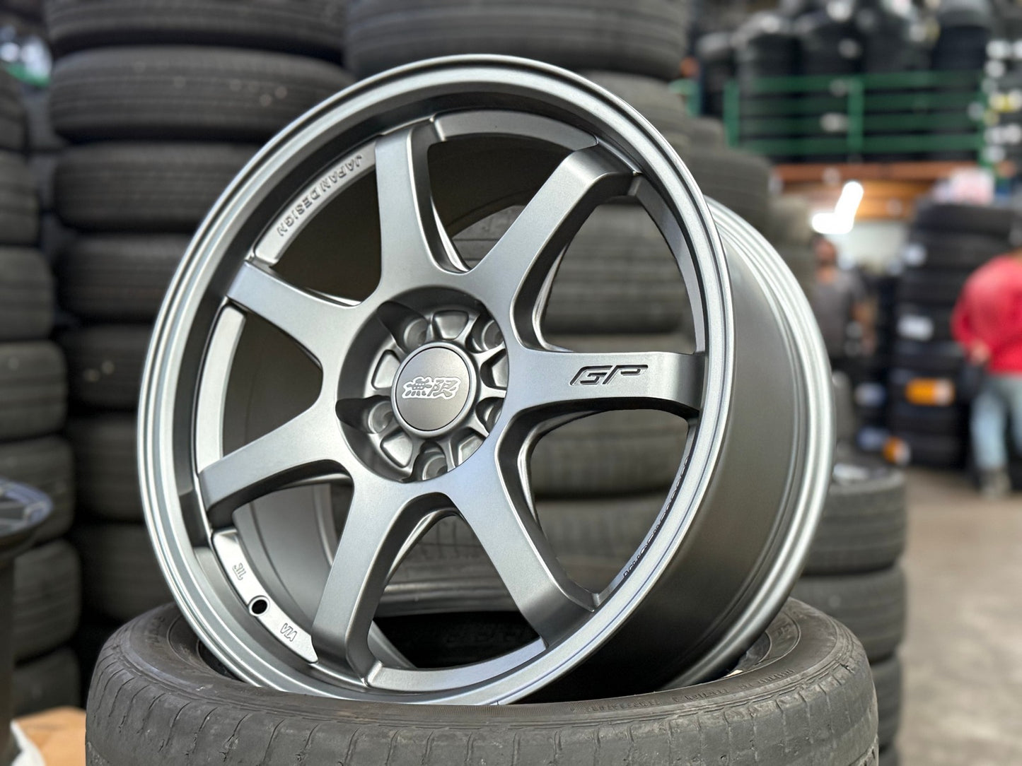 New 17X8 ET35 Mugen Design GP Rim (4 wheel) Matt Gunmetal 5X114.3