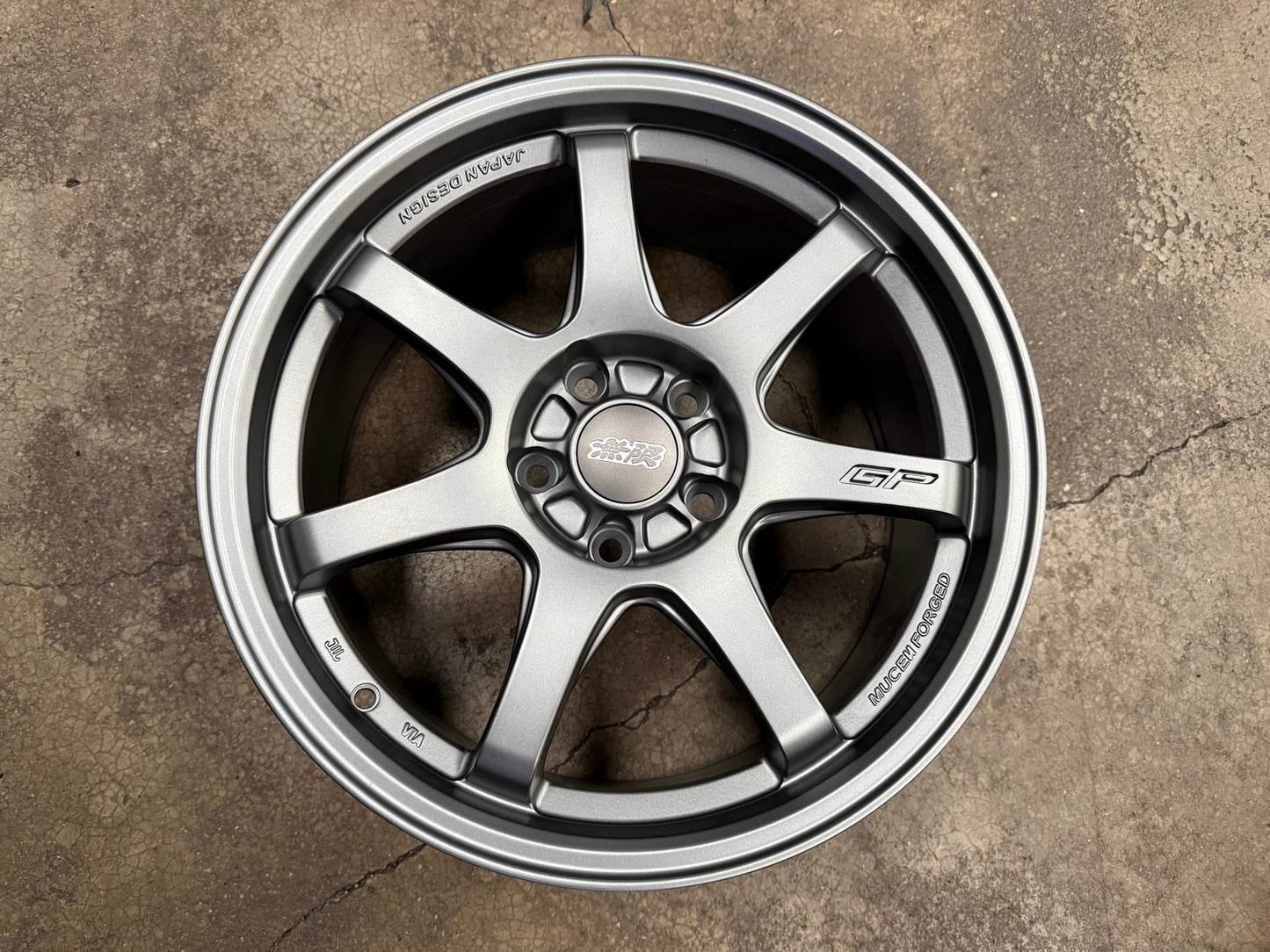 New 17X8 ET35 Mugen Design GP Rim (4 wheel) Matt Gunmetal 5X114.3