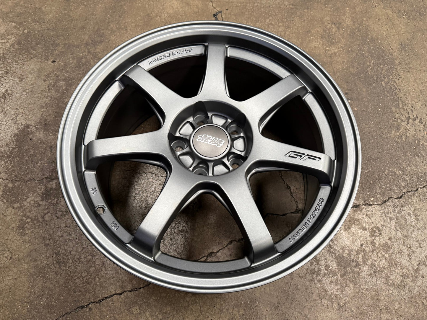 New 17X8 ET35 Mugen Design GP Rim (4 wheel) Matt Gunmetal 5X112