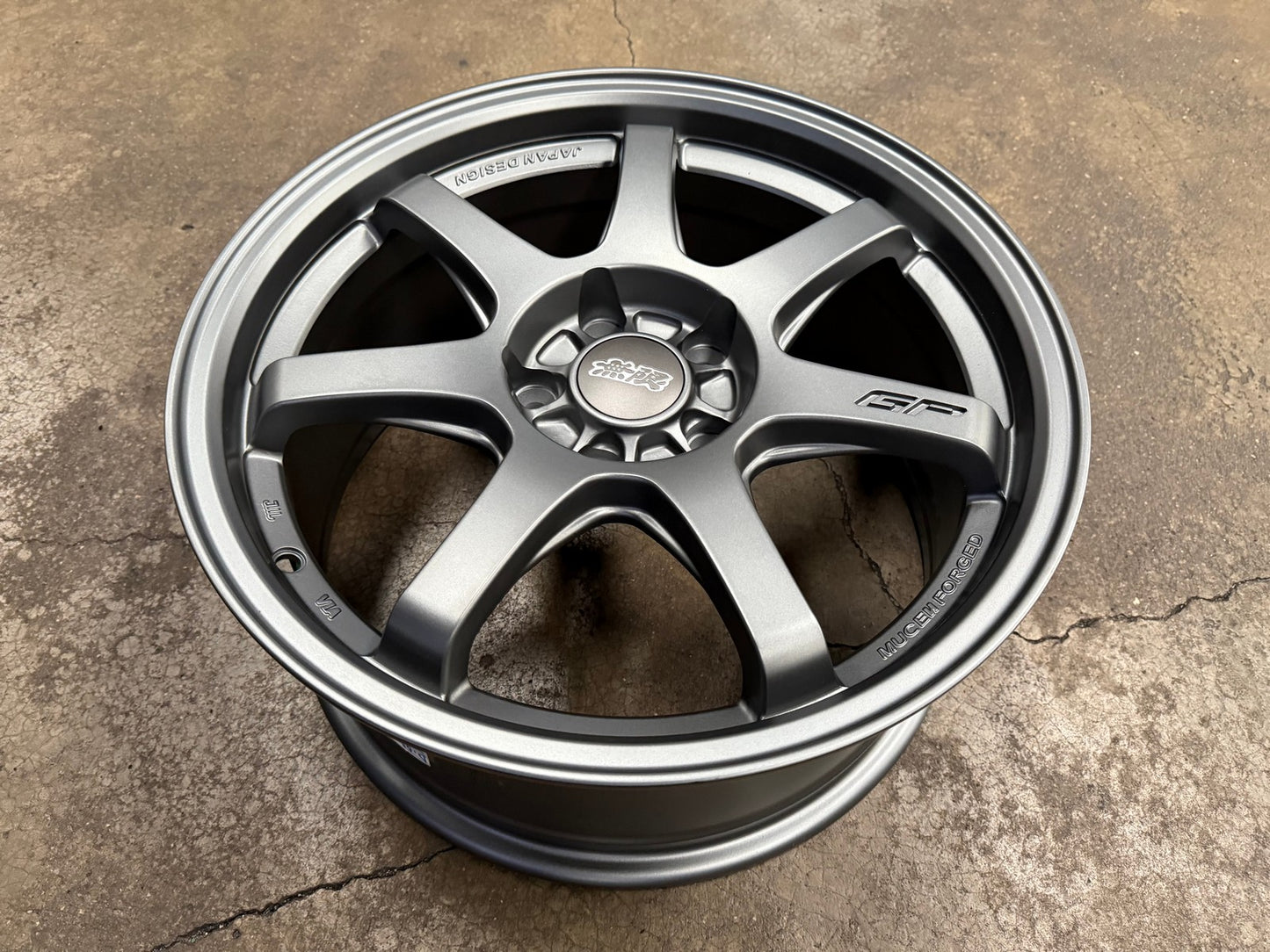 New 17X8 ET35 Mugen Design GP Rim (4 wheel) Matt Gunmetal 5X114.3