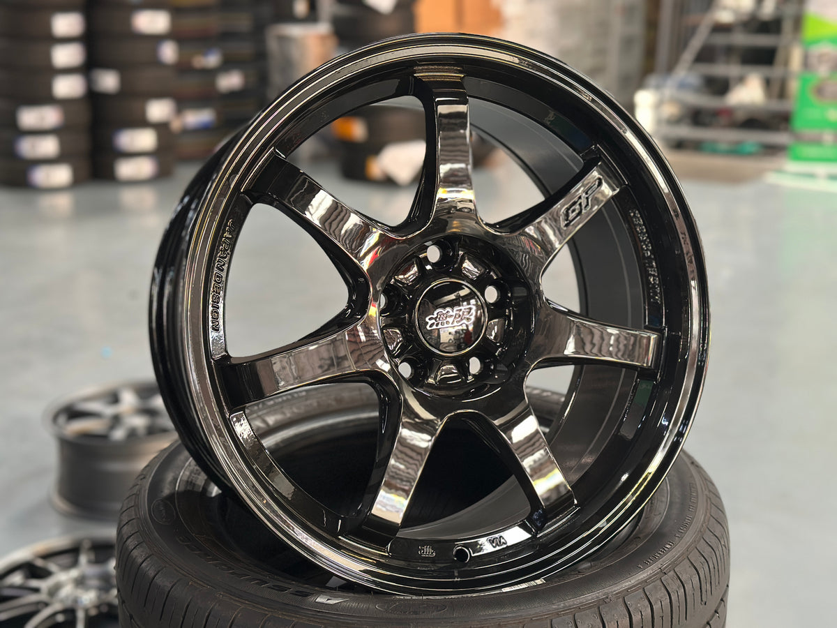 New 17X8 ET35 Mugen GP Design Rim (4 wheel) Gloss Black 5X114.3