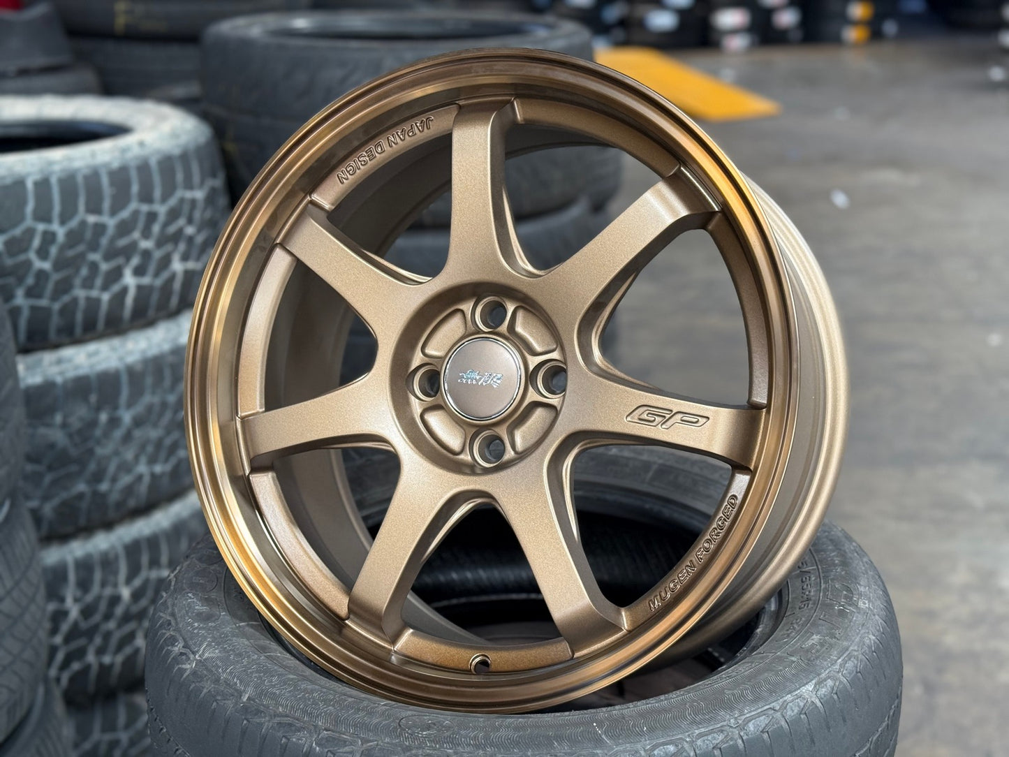New 17X7.5 ET42 Mugen Design GP Rim (4 wheel) Matt Bronze 4X100