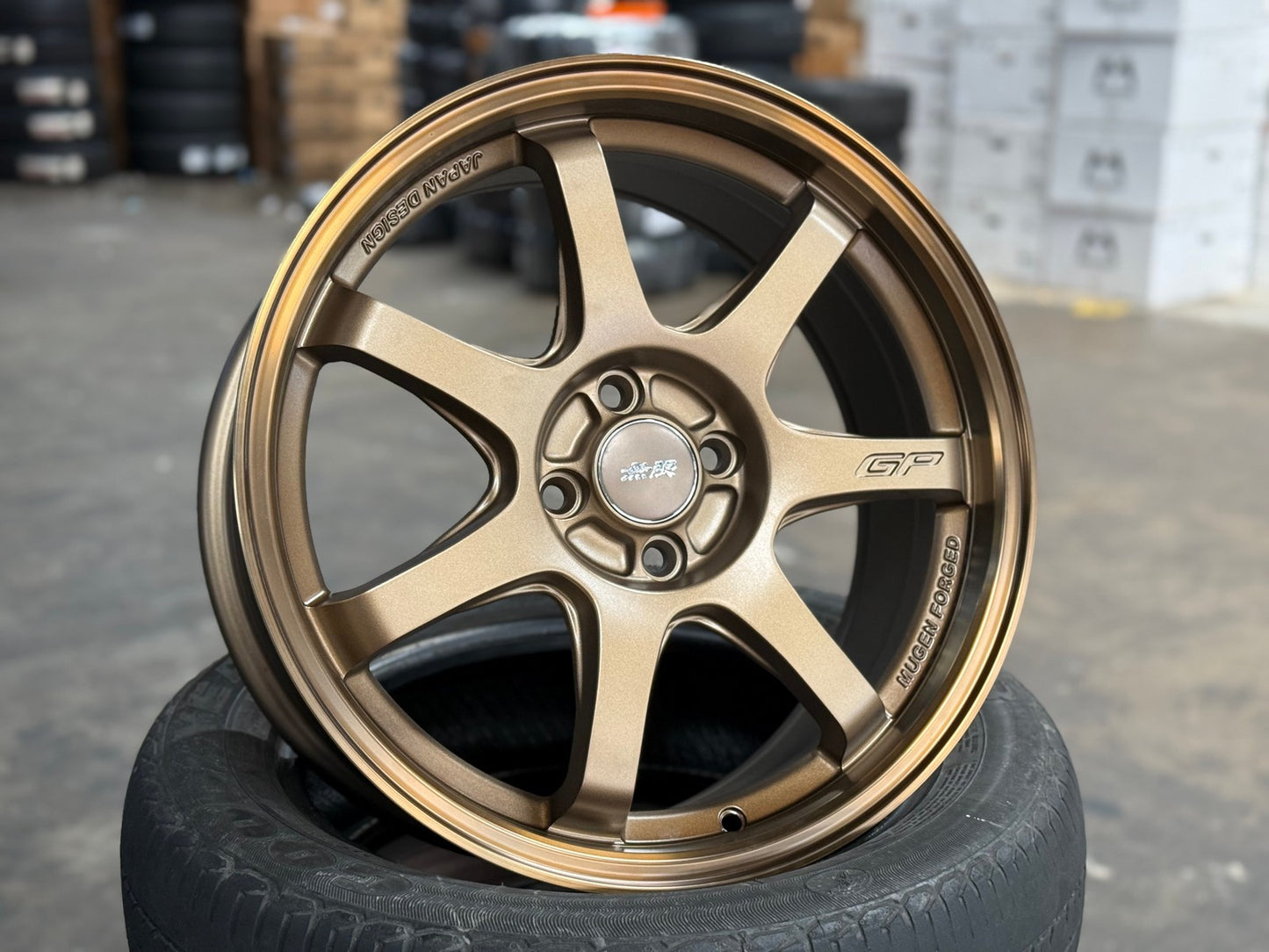New 17X7.5 ET42 Mugen Design GP Rim (4 wheel) Matt Bronze 4X100