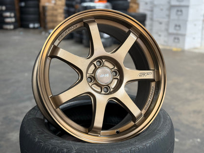 New 17X7.5 ET42 Mugen Design GP Rim (4 wheel) Matt Bronze 4X100