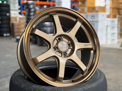 New 17X7.5 ET42 Mugen Design GP Rim (4 wheel) Matt Bronze 4X100