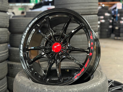 New 17X8 ET38 Mugen Design MF10 Rim (4 wheel) Gloss Black 5X114.3