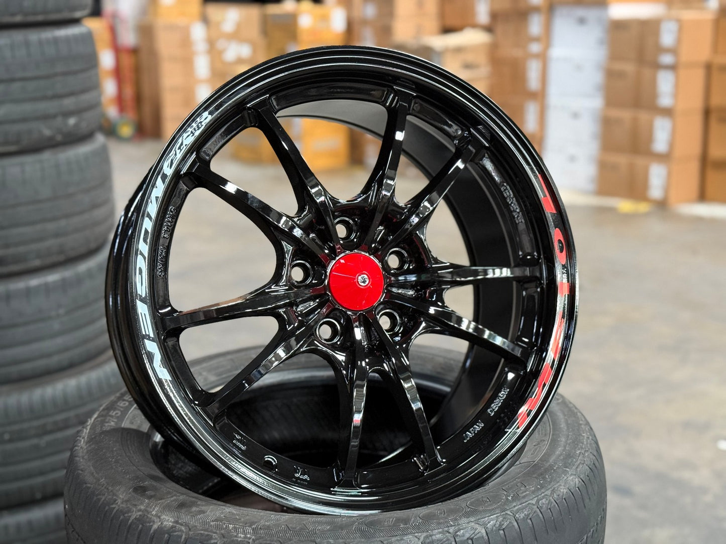 New 17X8 ET38 Mugen Design MF10 Rim (4 wheel) Gloss Black 5X114.3
