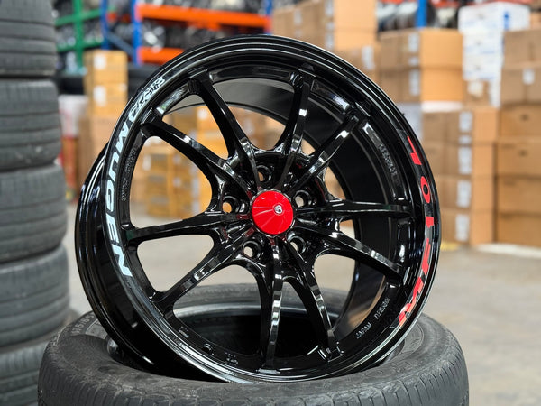 New 17X8 ET38 Mugen Design MF10 Rim (4 wheel) Gloss Black 5X114.3