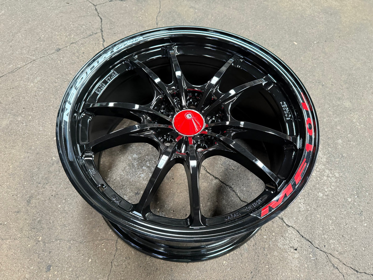 New 17X8 ET38 Mugen Design MF10 Rim (4 wheel) Gloss Black 5X114.3