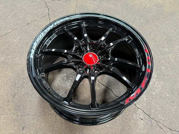 New 17X8 ET38 Mugen Design MF10 Rim (4 wheel) Gloss Black 5X114.3