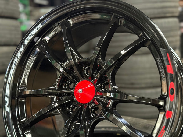 New 17X8 ET38 Mugen Design MF10 Rim (4 wheel) Gloss Black 5X114.3