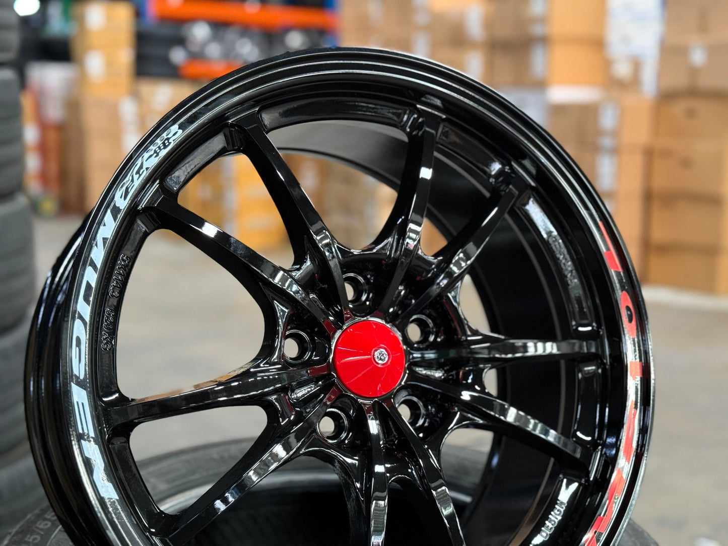 New 17X8 ET38 Mugen Design MF10 Rim (4 wheel) Gloss Black 5X114.3