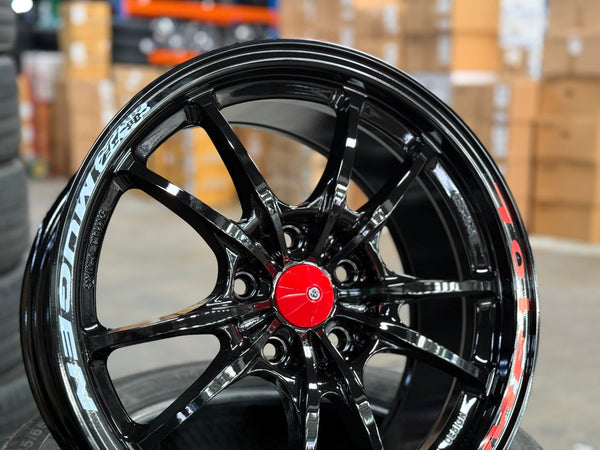 New 17X8 ET38 Mugen Design MF10 Rim (4 wheel) Gloss Black 5X114.3