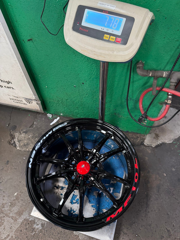 New 17X8 ET38 Mugen Design MF10 Rim (4 wheel) Gloss Black 5X114.3