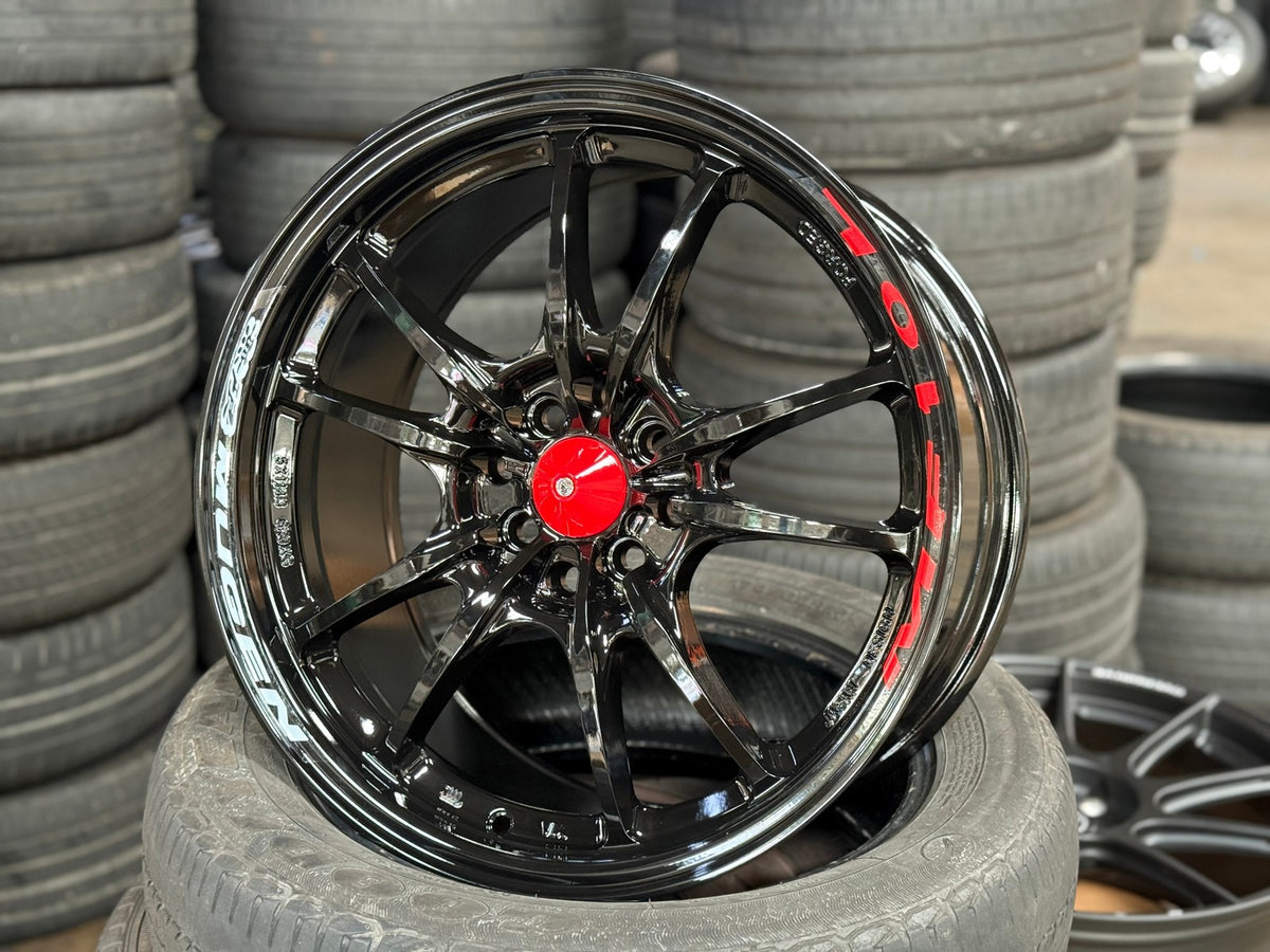 New 17X8 ET38 Mugen Design MF10 Rim (4 wheel) Gloss Black 4X114.3