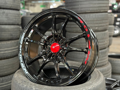 New 17X8 ET38 Mugen Design MF10 Rim (4 wheel) Gloss Black 4X114.3