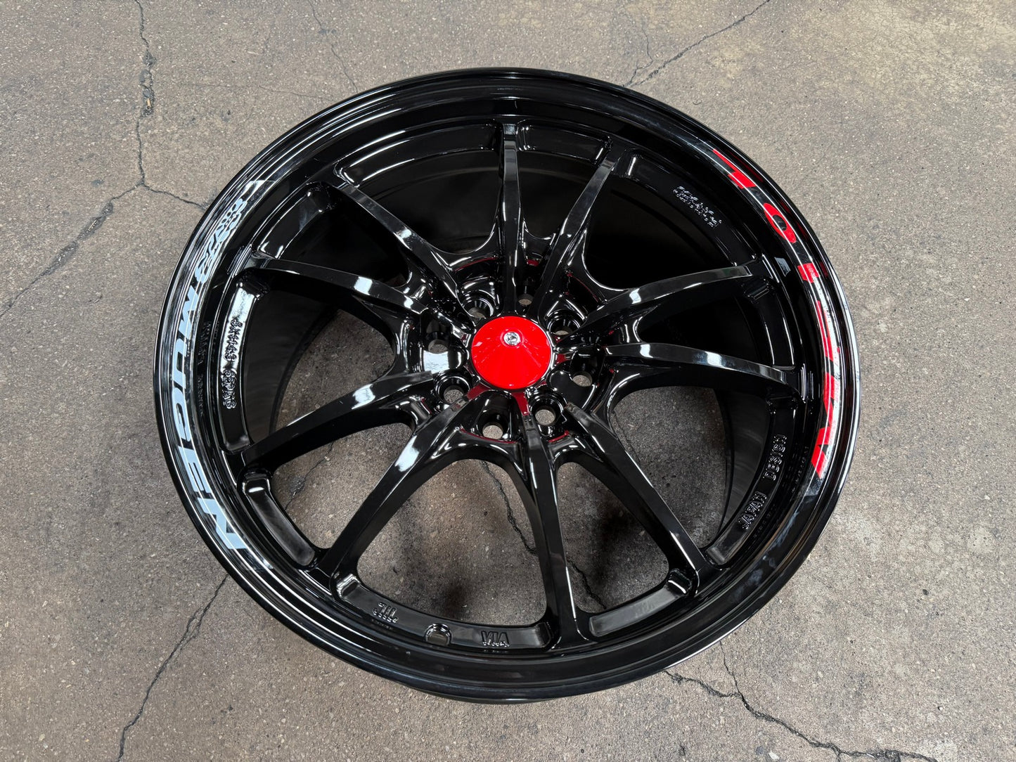 New 17X8 ET38 Mugen Design MF10 Rim (4 wheel) Gloss Black 4X100