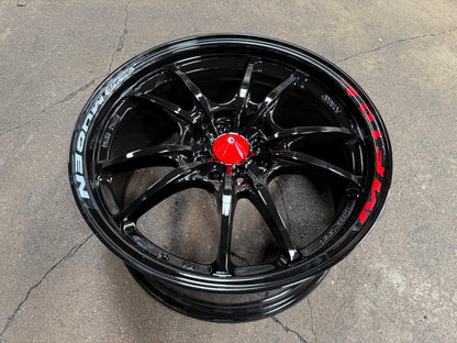 New 17X8 ET38 Mugen Design MF10 Rim (4 wheel) Gloss Black 4X100