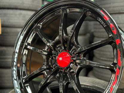 New 17X8 ET38 Mugen Design MF10 Rim (4 wheel) Gloss Black 4X100