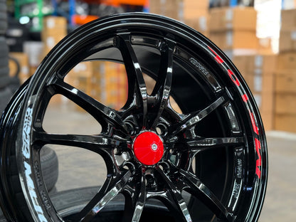 New 17X8 ET38 Mugen Design MF10 Rim (4 wheel) Gloss Black 4X114.3