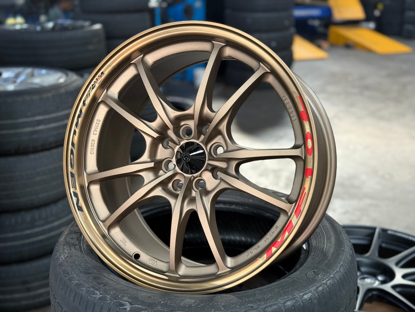 New 17X8 ET38 Mugen Design MF10 Rim (4 wheel) Matt Bronze 4X114.3