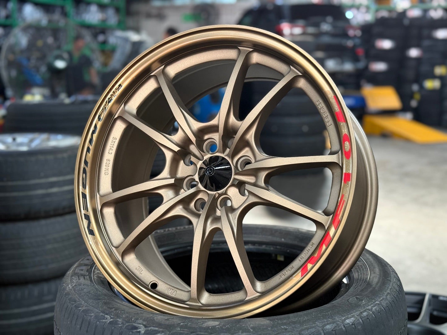 New 17X8 ET38 Mugen Design MF10 Rim (4 wheel) Matt Bronze 4X100