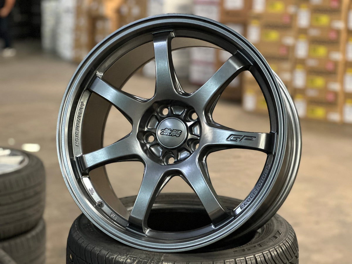 New 18X8.5 ET42 Mugen Design GP Rim (4 wheel) Matt Gunmetal 5X112