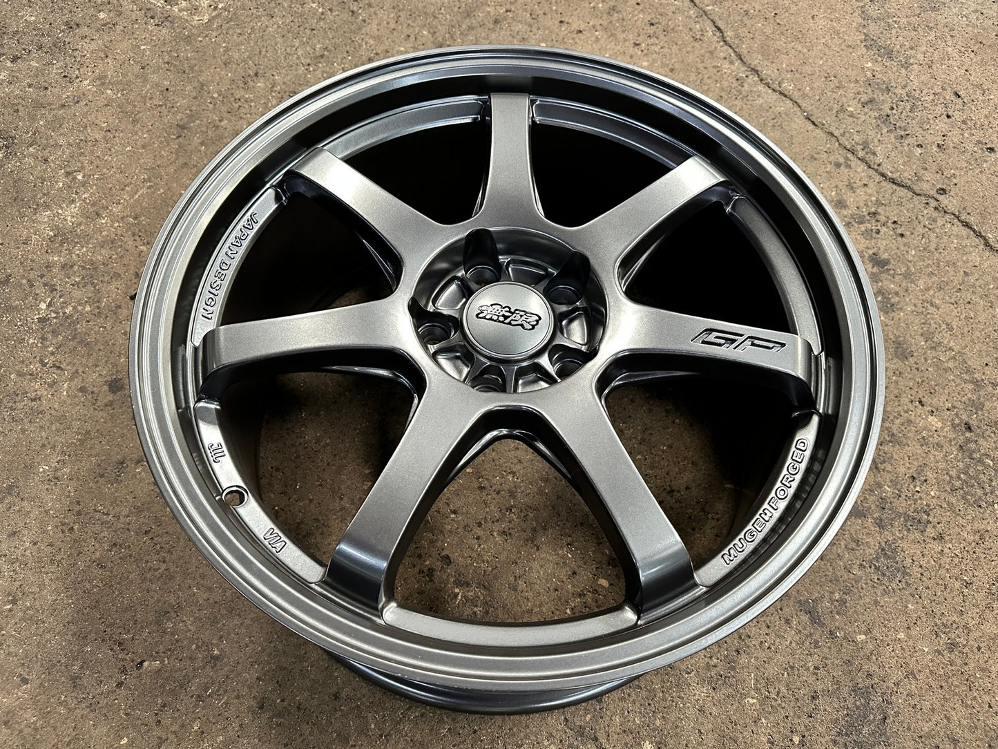 New 18X8.5 ET42 Mugen Design GP Rim (4 wheel) Matt Gunmetal 5X112