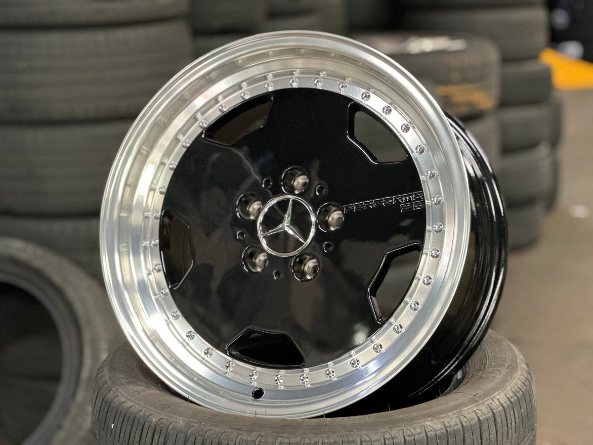 New 17X8 ET25 Mercedes Aero Classic Rim (4 wheel) Gloss Black 5X112