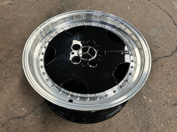 New 17X8 ET25 Mercedes Aero Classic Rim (4 wheel) Gloss Black 5X112