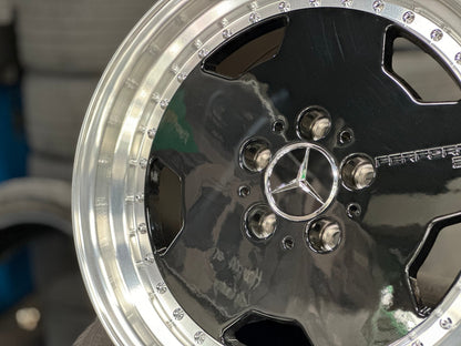 New 17X8 ET25 Mercedes Aero Classic Rim (4 wheel) Gloss Black 5X112