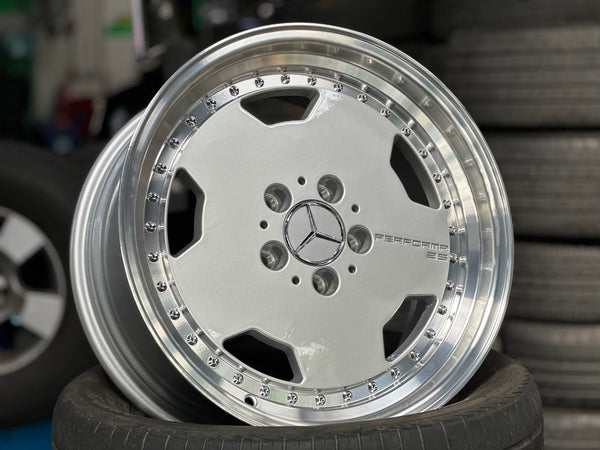 New 17X8 ET25 Mercedes Aero Classic Rim (4 wheel) Gloss Silver 5X112