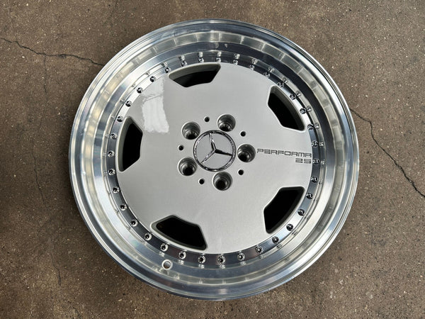 New 17X8 ET25 Mercedes Aero Classic Rim (4 wheel) Gloss Silver 5X112