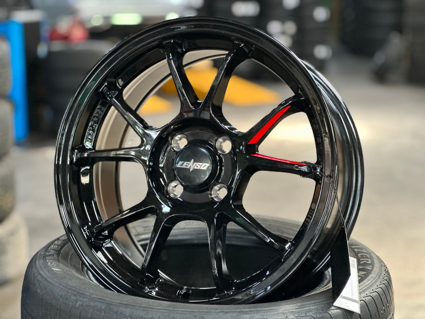 New 16X7 ET35 Lenso 95G Rim (4 wheel) Gloss Black 4X100